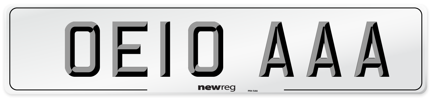 OE10 AAA Number Plate from New Reg